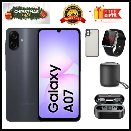 [New Arrival] Samsung Galaxy A07 128GB+4GB 6.7" 90Hz Display 50MP Rear+8MP Front Cameras 5000mAh Battery 25W Fast Charging IP54 One UI 7 Android 15+(6Years Of OS Updates) Galaxy AI Smartphones