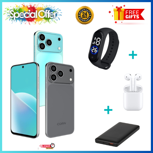 LIMITED HOT DEALS🔥🔥🔥 CORN MEGA 100 MAX 6.6" STORAGE ROM 64GB RAM 5GB STRONG BATTERY 5000 mAh DOUBLE SIM CARD SMART PHONE ON OFFER FINGERPRINT FACE