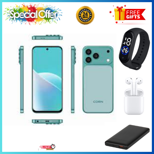 LIMITED HOT DEALS🔥🔥🔥 CORN MEGA 100 MAX 6.6" STORAGE ROM 64GB RAM 5GB STRONG BATTERY 5000 mAh DOUBLE SIM CARD SMART PHONE ON OFFER FINGERPRINT FACE