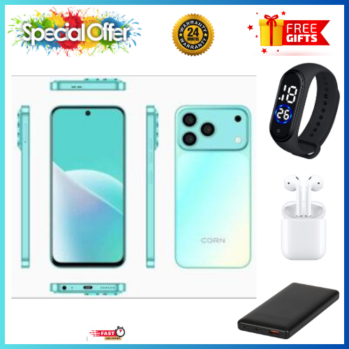 LIMITED HOT DEALS🔥🔥🔥 CORN MEGA 100 MAX 6.6" STORAGE ROM 64GB RAM 5GB STRONG BATTERY 5000 mAh DOUBLE SIM CARD SMART PHONE ON OFFER FINGERPRINT FACE