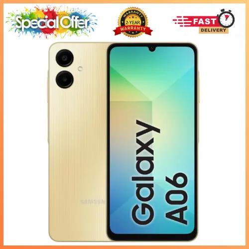 [New Arrival] Samsung Galaxy A06 64GB/128GB+4GB 6.7" 90Hz Display 50MP Rear+8MP Front Cameras 5000mAh Battery 25W Fast Charging IP54 One UI 7 Android 15+(6Years Of OS Updates) Galaxy AI Smartphones