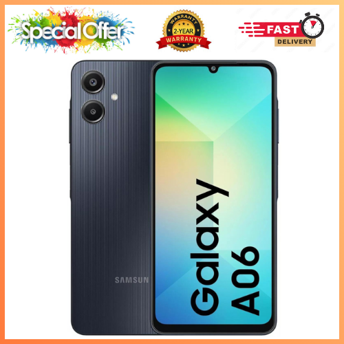 [New Arrival] Samsung Galaxy A06 64GB/128GB+4GB 6.7" 90Hz Display 50MP Rear+8MP Front Cameras 5000mAh Battery 25W Fast Charging IP54 One UI 7 Android 15+(6Years Of OS Updates) Galaxy AI Smartphones