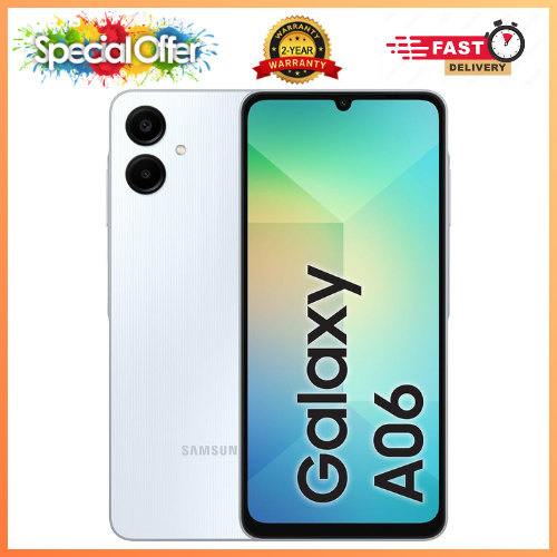 [New Arrival] Samsung Galaxy A06 64GB/128GB+4GB 6.7" 90Hz Display 50MP Rear+8MP Front Cameras 5000mAh Battery 25W Fast Charging IP54 One UI 7 Android 15+(6Years Of OS Updates) Galaxy AI Smartphones