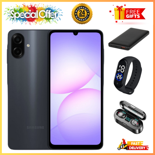 [New Arrival] Samsung Galaxy A07 128GB+4GB 6.7" 90Hz Display 50MP Rear+8MP Front Cameras 5000mAh Battery 25W Fast Charging IP54 One UI 7 Android 15+(6Years Of OS Updates) Galaxy AI Smartphones