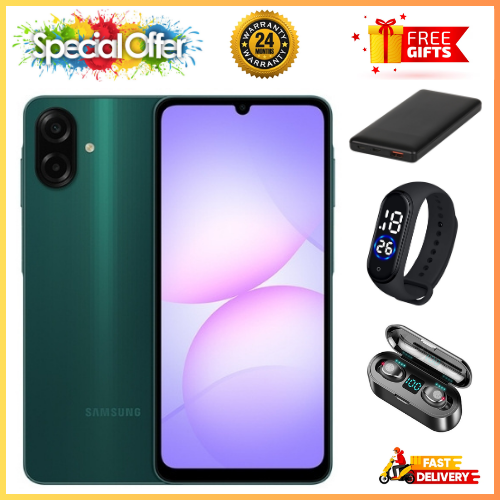 [New Arrival] Samsung Galaxy A07 128GB+4GB 6.7" 90Hz Display 50MP Rear+8MP Front Cameras 5000mAh Battery 25W Fast Charging IP54 One UI 7 Android 15+(6Years Of OS Updates) Galaxy AI Smartphones