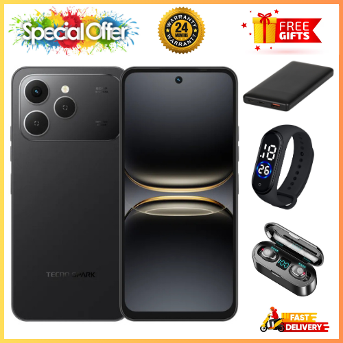 NEW MONTH OFFERS🔥🔥 BRAND NEW TECNO SPARK 40, 6.67'' HD+, UP To 128GB ROM+ 4GB RAM (Dual Sim) 50MP, 5200 MAh super charging and support Side Fingerprint Smartphone