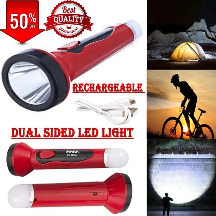 USB Rechargeable Flashlight – Best LED Emergency Light – Dual Mode Lamp Flash lights - Lightweight travel Portable handheld light - Genuine Chargeable Torch