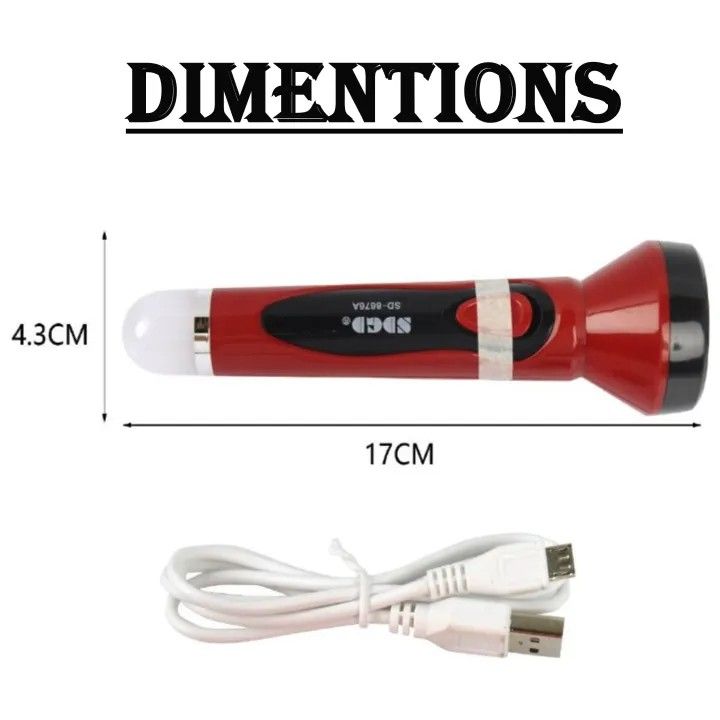 USB Rechargeable Flashlight – Best LED Emergency Light – Dual Mode Lamp Flash lights - Lightweight travel Portable handheld light - Genuine Chargeable Torch