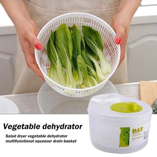 New Large 3Ltr Manual Salad Spinner, Dryer ,Drainer ,Salads Dehydrator, Vegetable Drying
