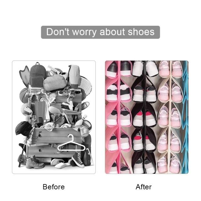 12 Grid Hanging Storage Bag, Closet Organizer, Wardrobe Organizer, Door, Pocket, Shoes