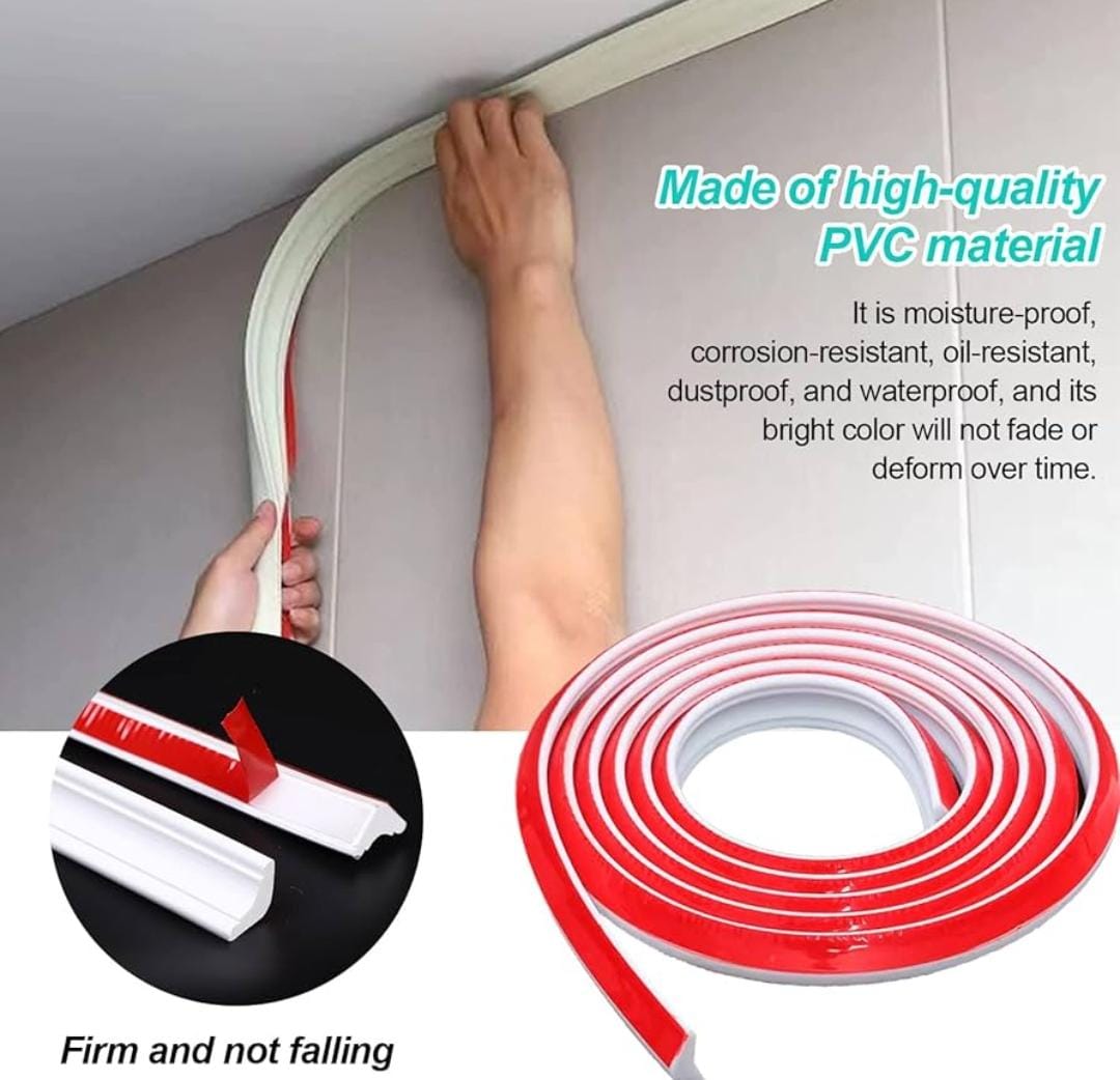 Adhesive Silicone flexible bathroom shower water barrier strip water stopper now available