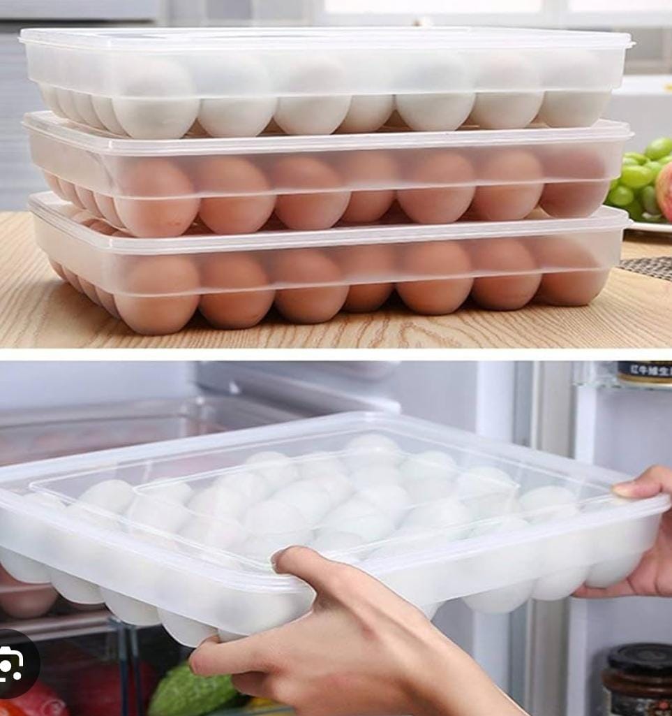 🎖(34 eggs) 34pc Egg tray storage container with lid  now available
