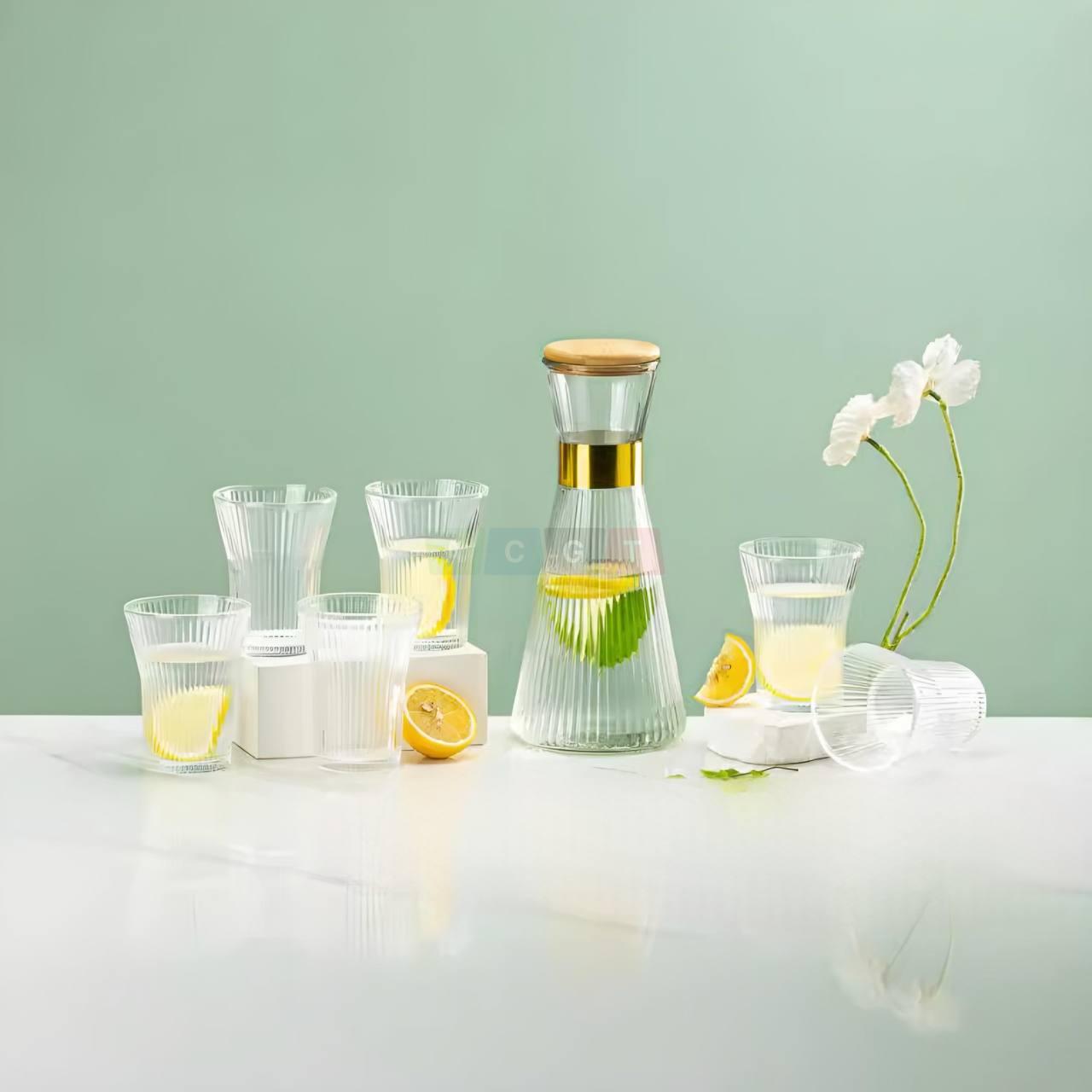 Baochum Clear glass 7pc water set - 200mlx6 tumblers  +950ml jug