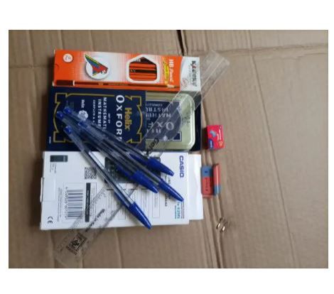 Back to School Kit :  CALCULATOR + Set + 6 Pencils + 2 Rubbers + Ruler + 4 BIG Biro Pens + 2 Rubbers + 1 Sharpener | Perfect for Students
