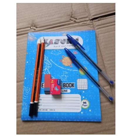12 Pcs A5 Single Line 96 Pages Notebooks – 11 Single + 1 Squared + 2 Free HP Pencils + 1 Rubber + 1 Sharpener + 2 Big Biro Pens | School Stationery Set