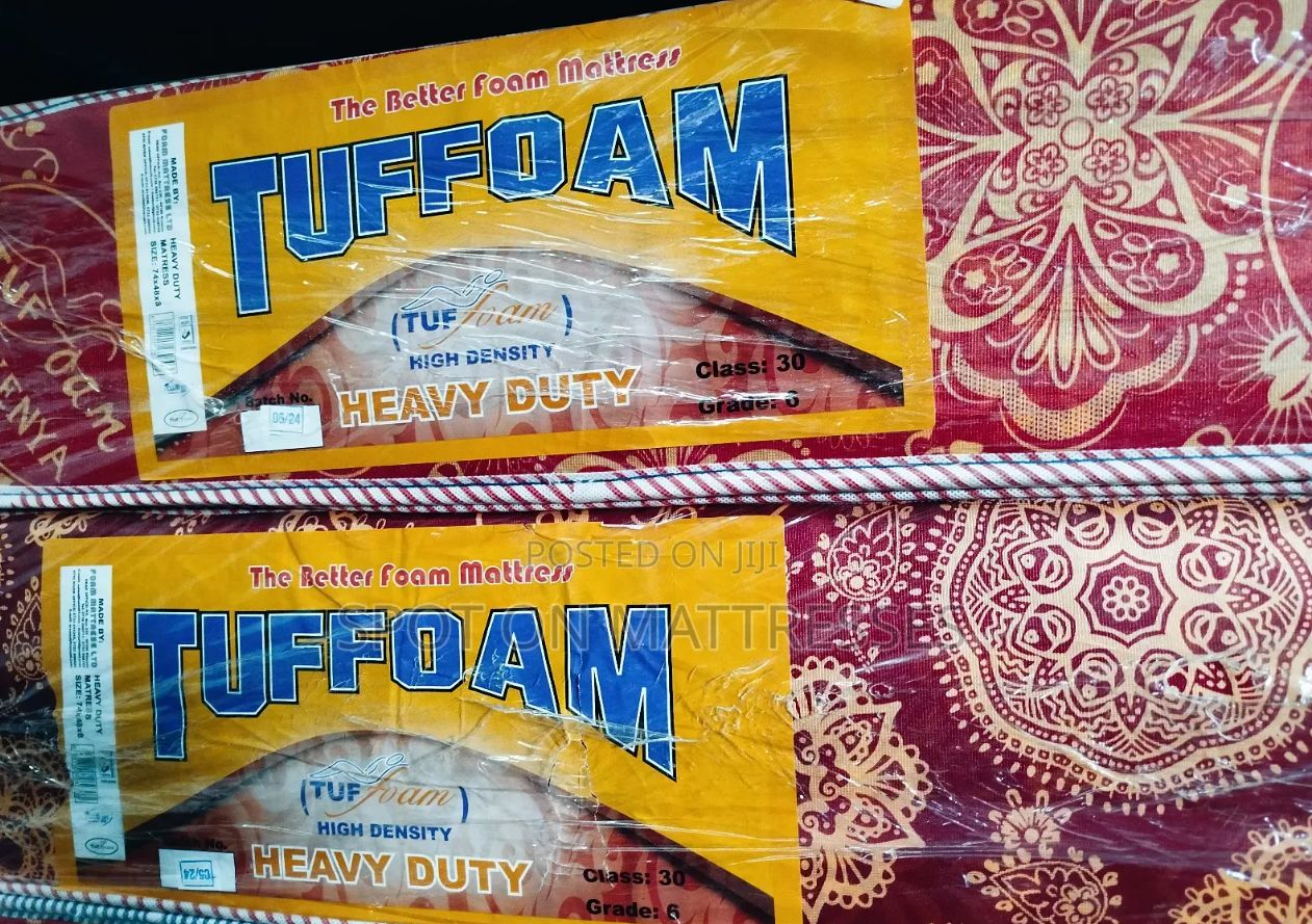 Mattress Tuffoam 6-Inch [ 4.5 by 6 by 6inches ] Medium-Duty High-Density Foam Mattress – Balanced Comfort and Firm Support for Restful Sleep, Durable Construction, Available in Multiple Sizes