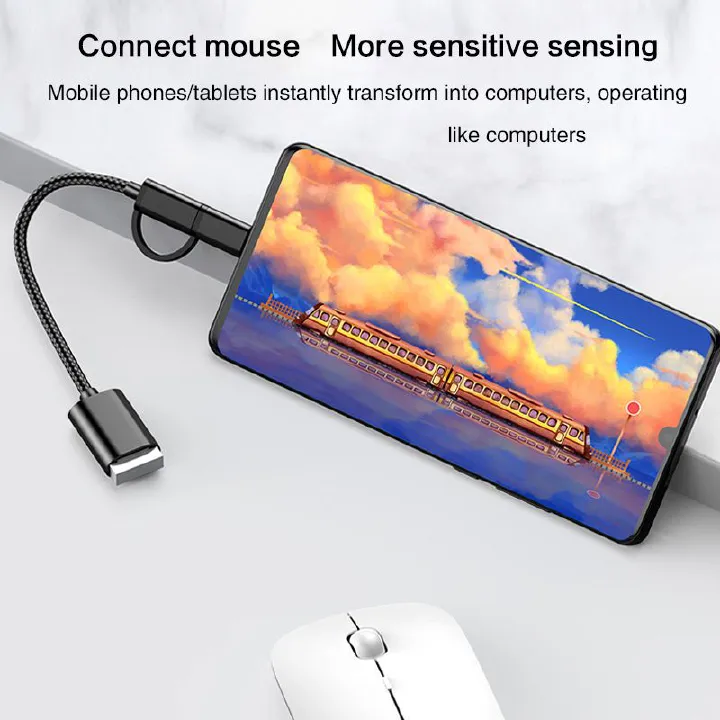2 In 1 OTG Adapters Multi-port Adapter Cable Android Type-C Cable USB Flash Drive Suitable For Mobile Phones, Computers And TabletsMobile Phone Adapter USB 3.0 Adapter USB Data Cable