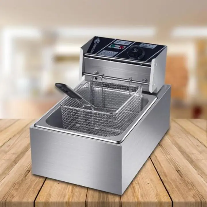 Em Electromate 6L SINGLE electric deep fryer STAINLESS STEEL TANK Energy Efficient Double Electric Chips / Chicken / MANDAZIS Deep Fryer Machine