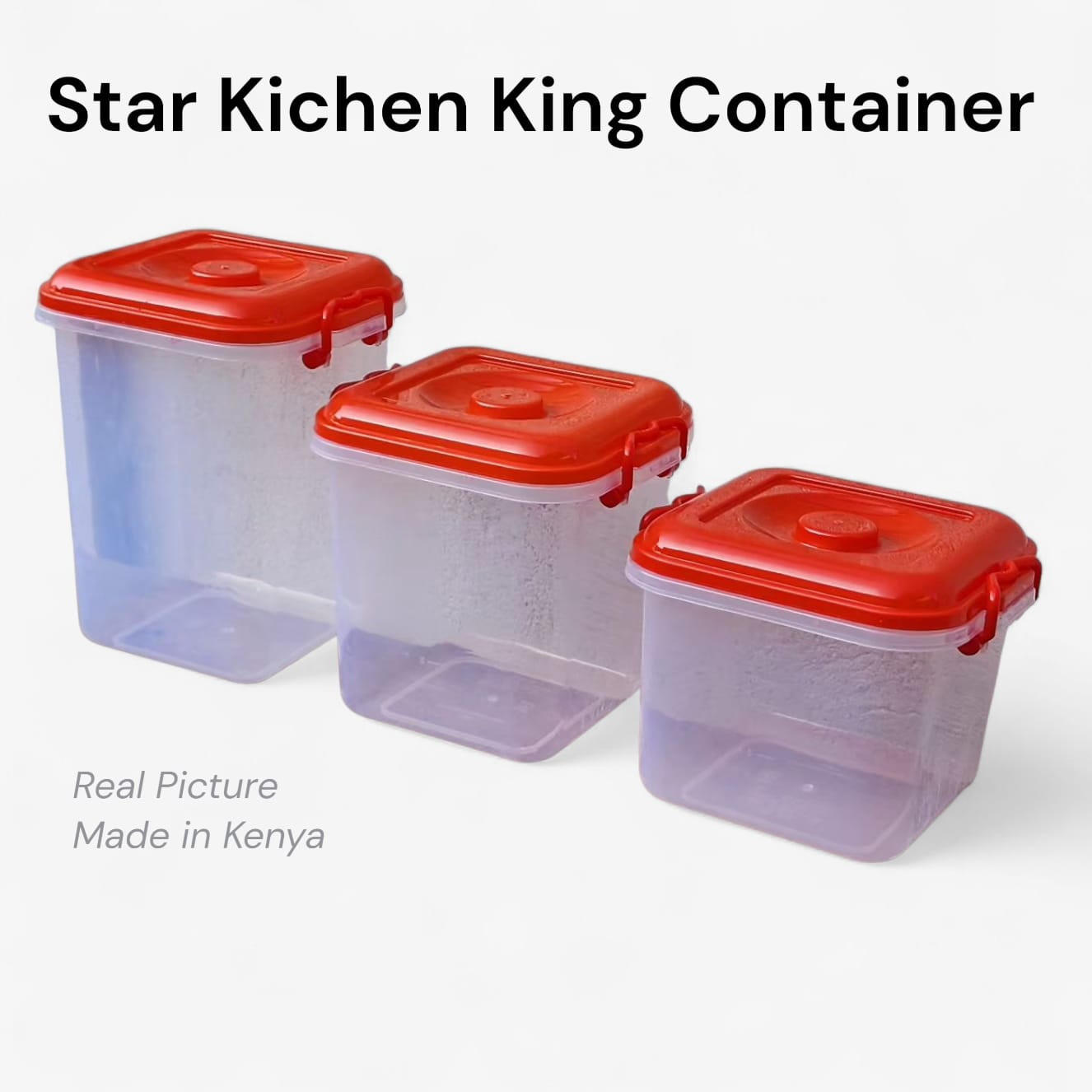 Heavy plastic airtight star kitchen king cereals storage container