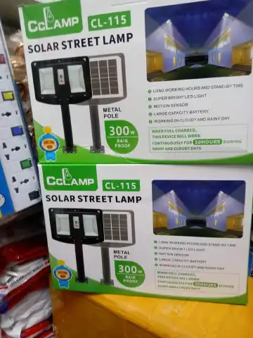 🌽☑️PREMIUM QUALITY ☑️🌽CcLamp CL-115 SOLAR STREET LAMP 300WATTS.BRIGHT AND WIDE SHINING: This solar street light is very bright with 330pcs LEDs. It can provide a max 3000sq.ft (8m height) lighti