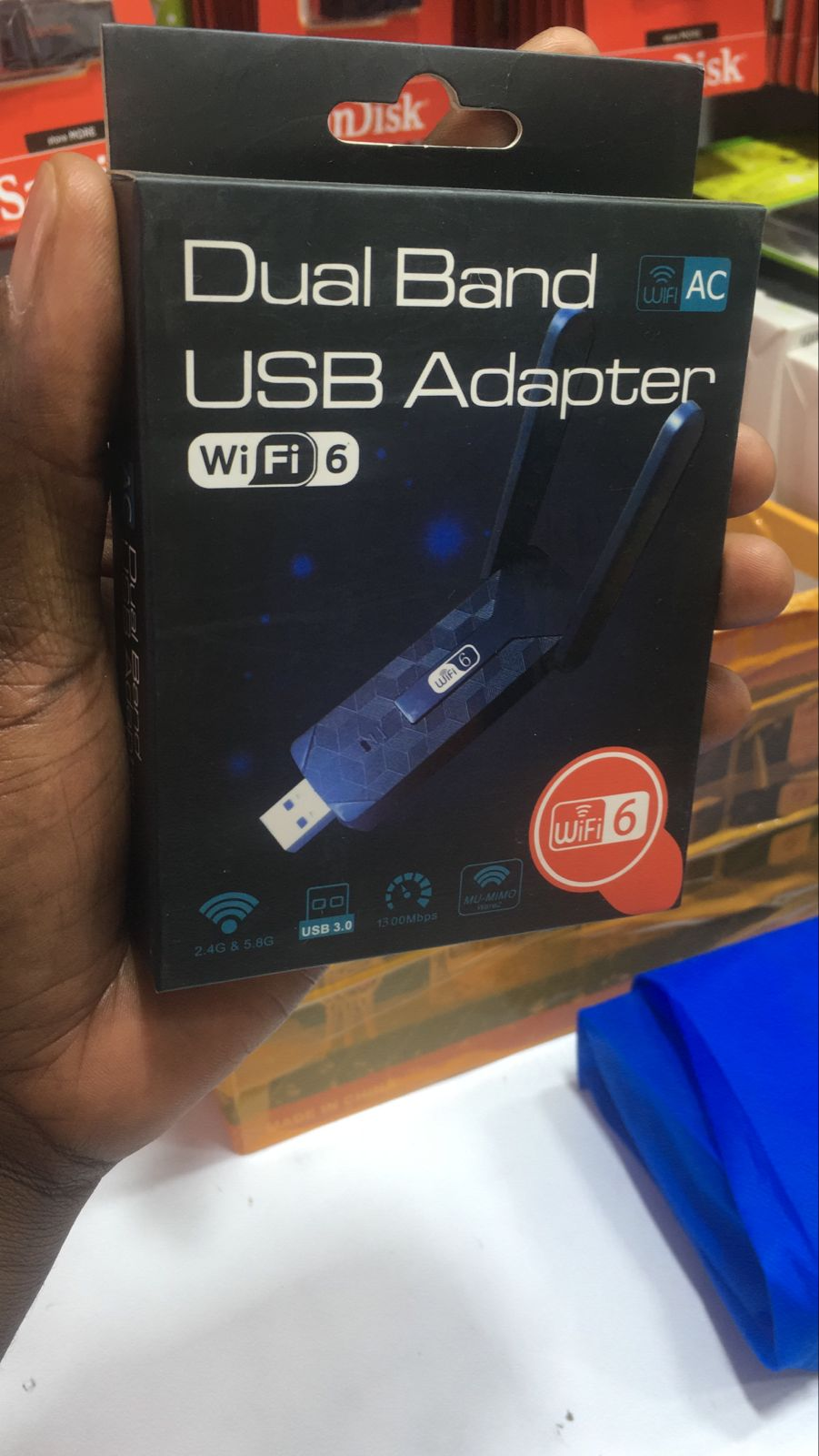 1800Mbps WiFi 6 USB Adapter 5G/2.4GHz USB3.0 Wi-fi Dongle Wireless 802.11ax Network Card High Gain Antenna For Windows 10 11