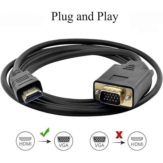 1080P HDMI HDTV to VGA Converter Adapter For Computer Laptop Projector Monitor Laptop PC TV Displayer XBox PS4 HDMI to VGA Adapter Converter 1.8Metre Cable
