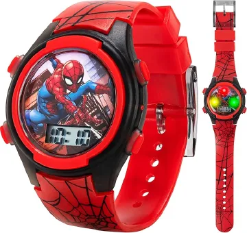 Marvel Spider-Man Kids Watches Digital Display, Interactive Features, Adjustable Strap, Vibrant Spider-Man Graphics, Durable for Active Kids