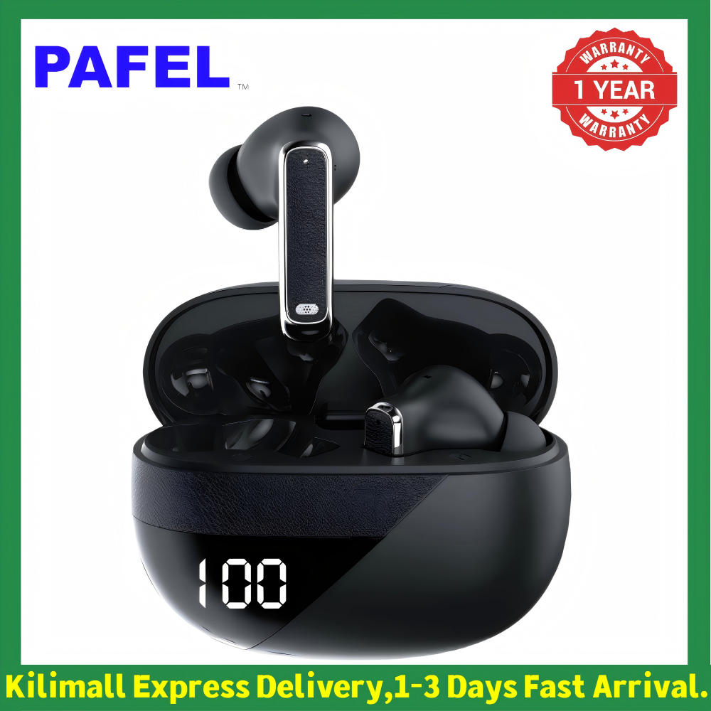 New Arrival PAFEL NE115 TWS Wireless Earphone Bluetooth 5.4 - LED Power Display Deep Bass Low Power BES Noise Reduction Mic Earbuds Type-C Fast Charging Earpods for Tecno Infinix Samsung iPhone Black