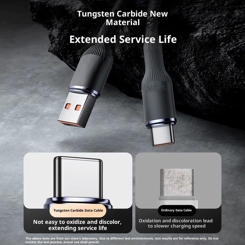 New PAFEL 100W Super Fast Charging Cable 6A Nylon Braided Type-C to C / USB-A Cord for iPhone 15 16 Huawei Samsung Tecno Laptop MacBook Data Cable - Black