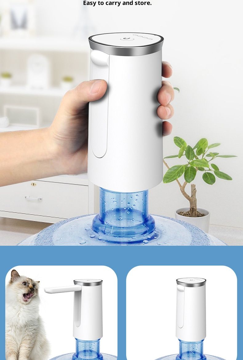 New Arrival PAFEL Foldable Electric Water Bottle Pump - Type-C Rechargeable Automatic Dispenser Portable 5 Gallon Water Jug Pump Universal Fit 5L-18.9L Bottles - Black