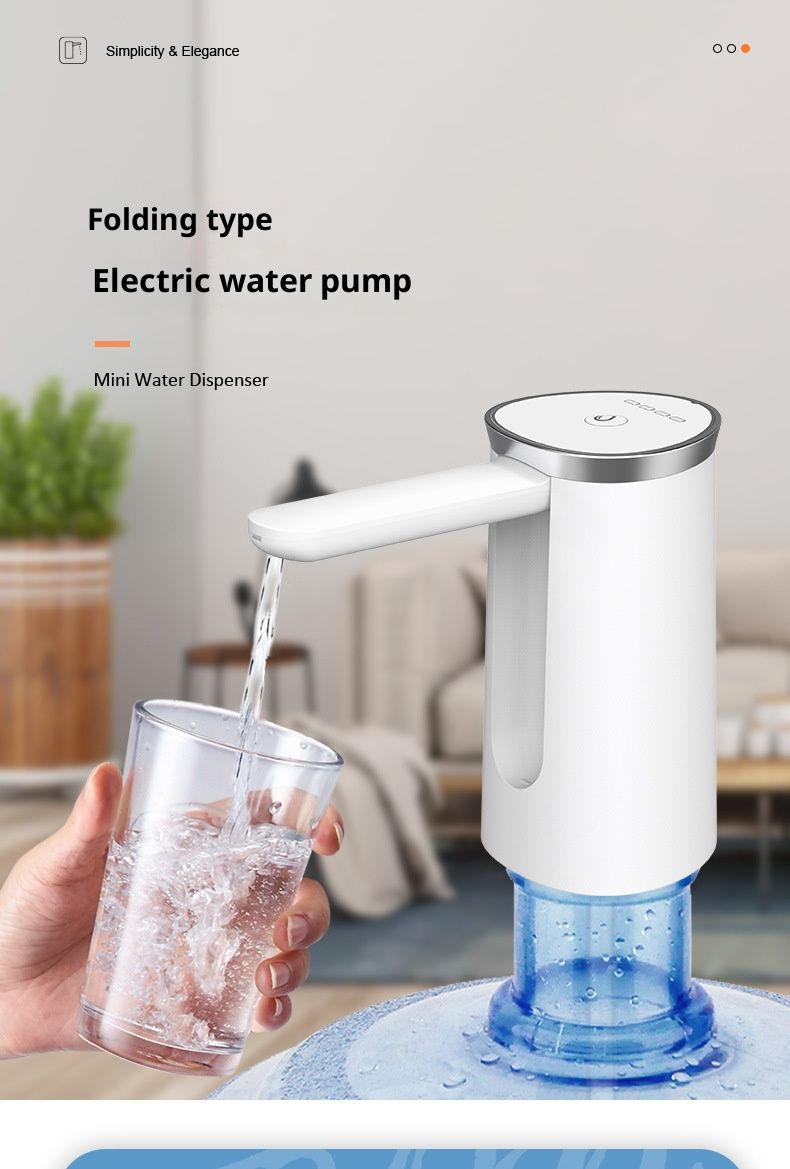 New Arrival PAFEL Foldable Electric Water Bottle Pump - Type-C Rechargeable Automatic Dispenser Portable 5 Gallon Water Jug Pump Universal Fit 5L-18.9L Bottles - Black