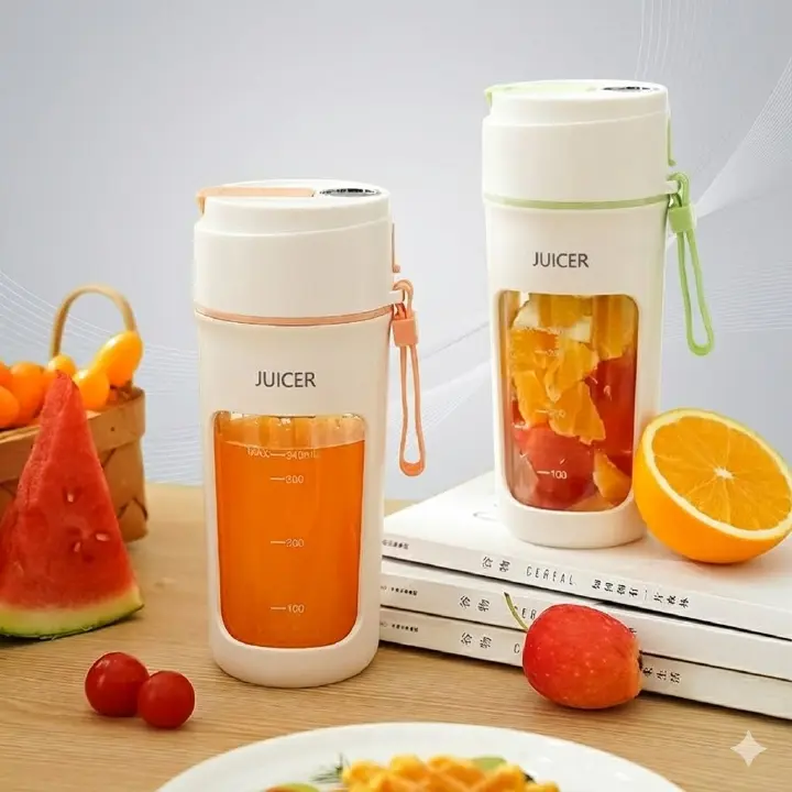 New Arrival PAFEL Portable Blender 10-Bladers Smoothie Maker Mini Juicers - USB Rechargeable Ice Crushing Personal Fruit Mixer Travel Cup 340ml for Gym Office Shakes - Pink / Green / Orange