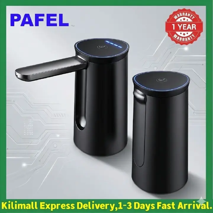 New Arrival PAFEL Foldable Electric Water Bottle Pump - Type-C Rechargeable Automatic Dispenser Portable 5 Gallon Water Jug Pump Universal Fit 5L-18.9L Bottles - Black