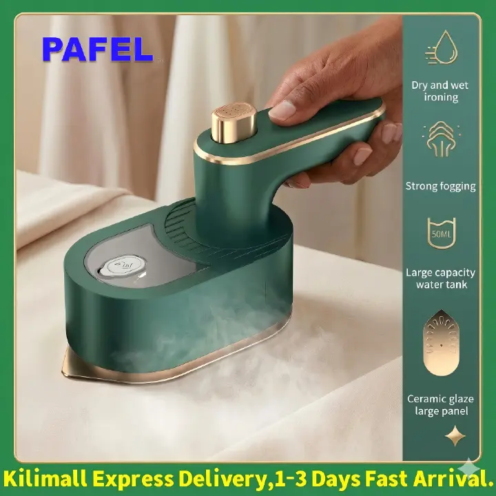 New Arrival PAFEL Foldable Portable Steam Iron - Handheld Mini Garment Steamer | Wet & Dry Ironing | 30s Fast Heat | Non-Stick Soleplate Travel Iron Box | Sterilizer  Irons