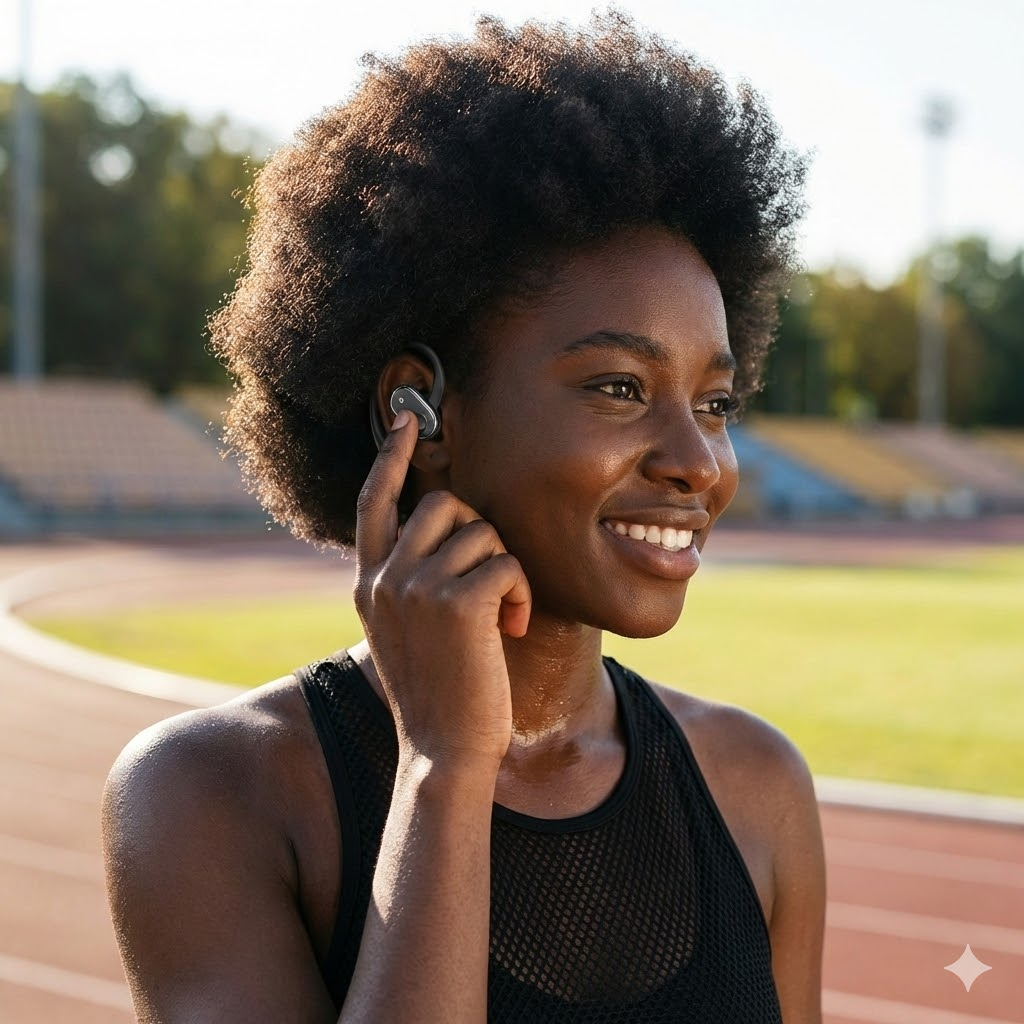 New Arrival PAFEL Open Ear Bluetooth Earphones - 30H Long Playtime & LED Power Display | 360° Rotatable Earbuds | Deep Bass Sport Headphones | ENC Noise Reduction Mic | IPX5 Waterproof Headset  Black