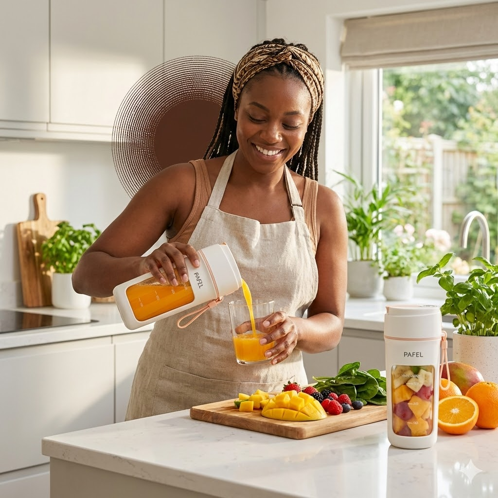 New Arrival PAFEL Portable Blender 10-Bladers Smoothie Maker Mini Juicers - USB Rechargeable Ice Crushing Personal Fruit Mixer Travel Cup 340ml for Gym Office Shakes - Pink / Green / Orange