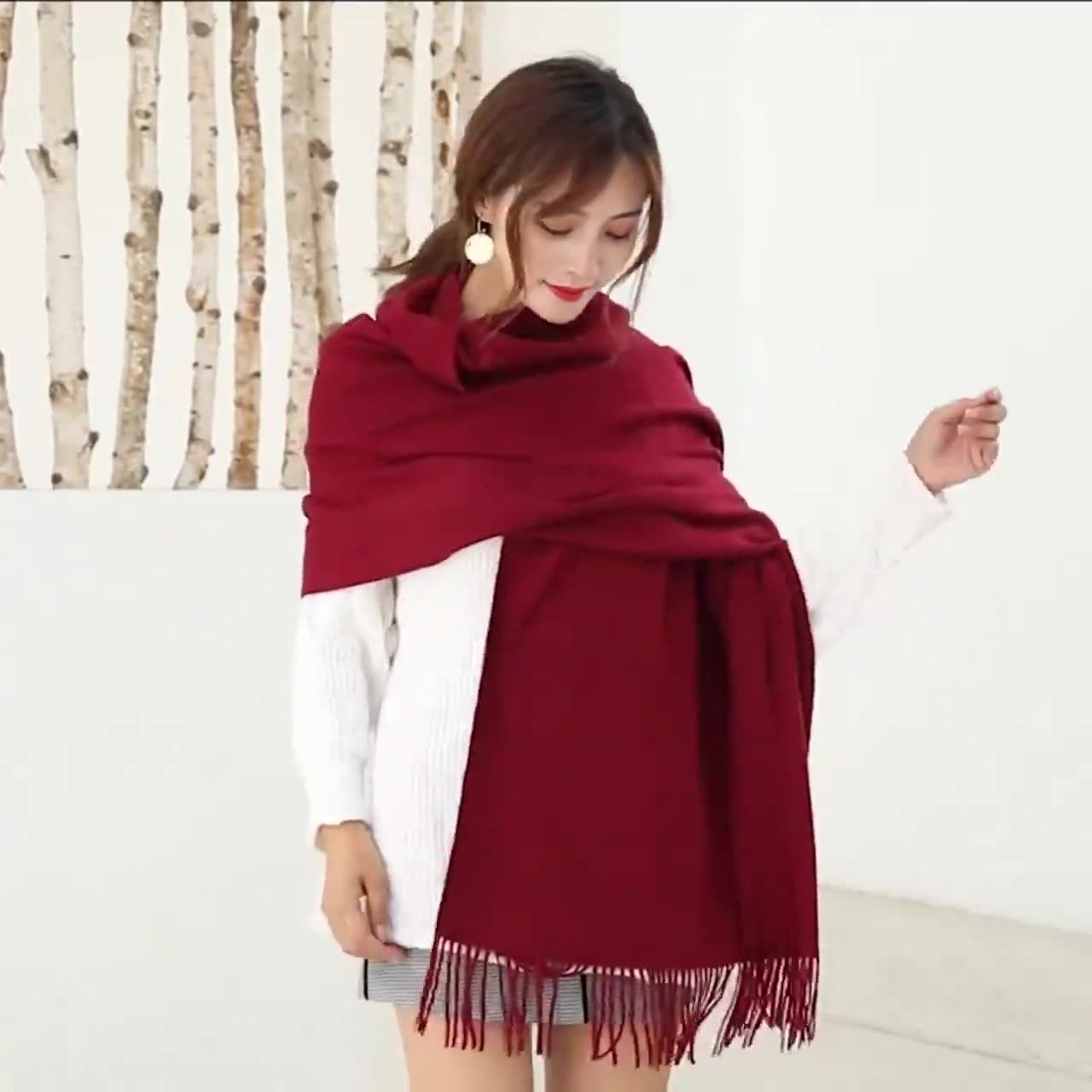 Korean version of KIKOI scarf women winter high sense cross-border solid color scarf men's warm tassel shawl wholesale