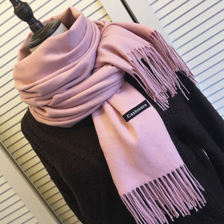 Korean version of KIKOI scarf women winter high sense cross-border solid color scarf men's warm tassel shawl wholesale