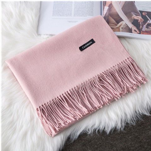 Korean version of KIKOI scarf women winter high sense cross-border solid color scarf men's warm tassel shawl wholesale