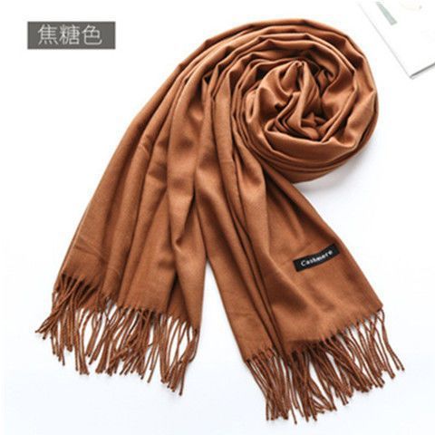 Korean version of KIKOI scarf women winter high sense cross-border solid color scarf men's warm tassel shawl wholesale