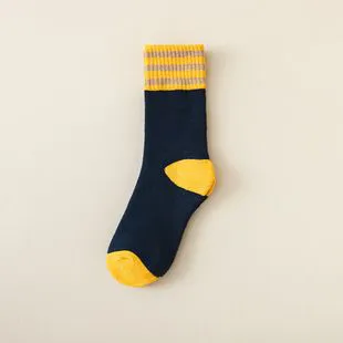 Retro Splash Everyday Fun Socks - ColorJoy Striped Comfort Socks. Step into color and confidence with these youthful VibeStripe Color Pop Crew Socks HAPPY SOCKS