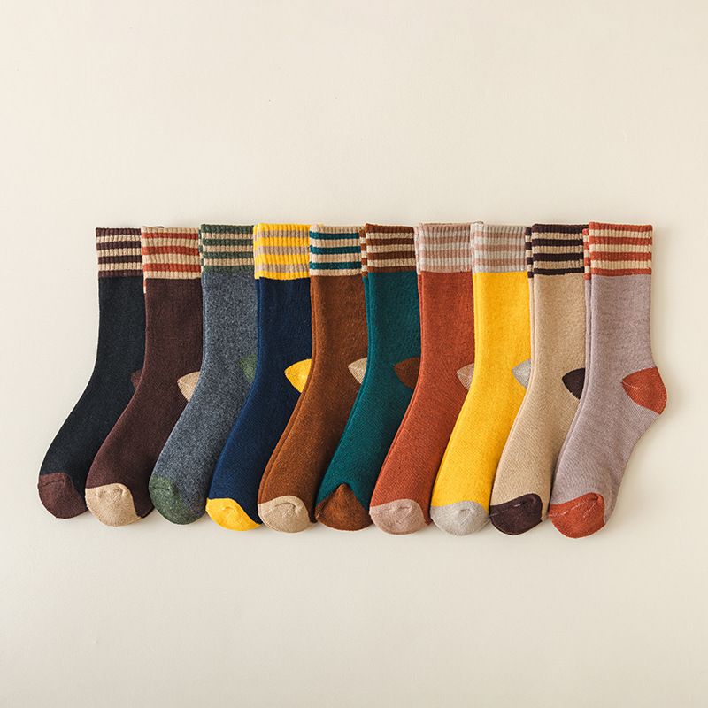 Retro Splash Everyday Fun Socks - ColorJoy Striped Comfort Socks. Step into color and confidence with these youthful VibeStripe Color Pop Crew Socks