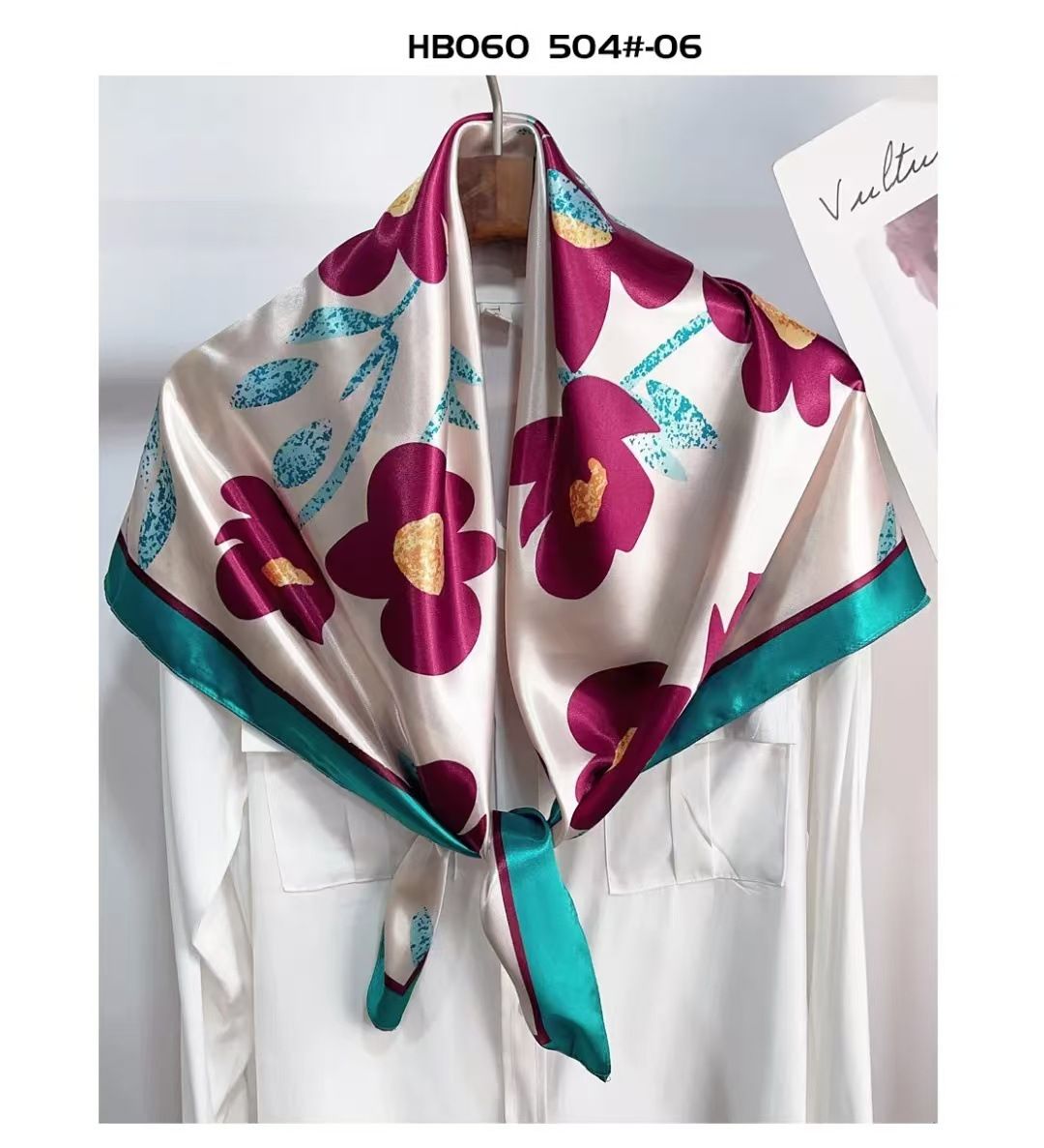 Korean Style 90cm Silk Square Scarf for Women – a versatile spring and autumn accessory worn as a neck scarf, hairband, or stylish hair tie to instantly elevate everyday fashion looks Style up!