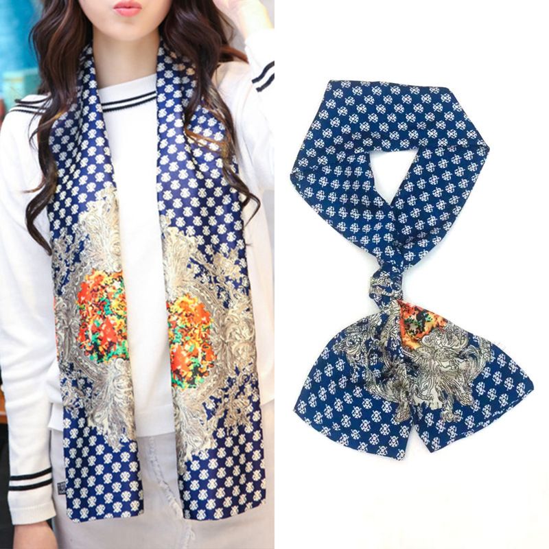 Korean Style 90cm Silk Square Scarf for Women – a versatile spring and autumn accessory worn as a neck scarf, hairband, or stylish hair tie to instantly elevate everyday fashion looks Style up!