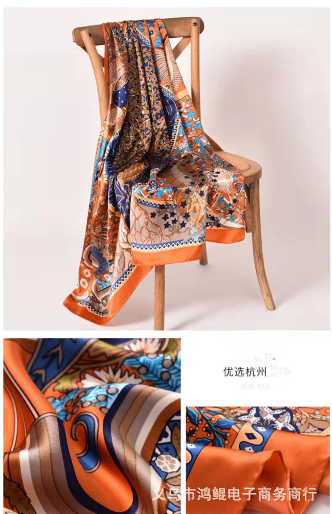 Korean Style 90cm Silk Square Scarf for Women – a versatile spring and autumn accessory worn as a neck scarf, hairband, or stylish hair tie to instantly elevate everyday fashion looks Style up!