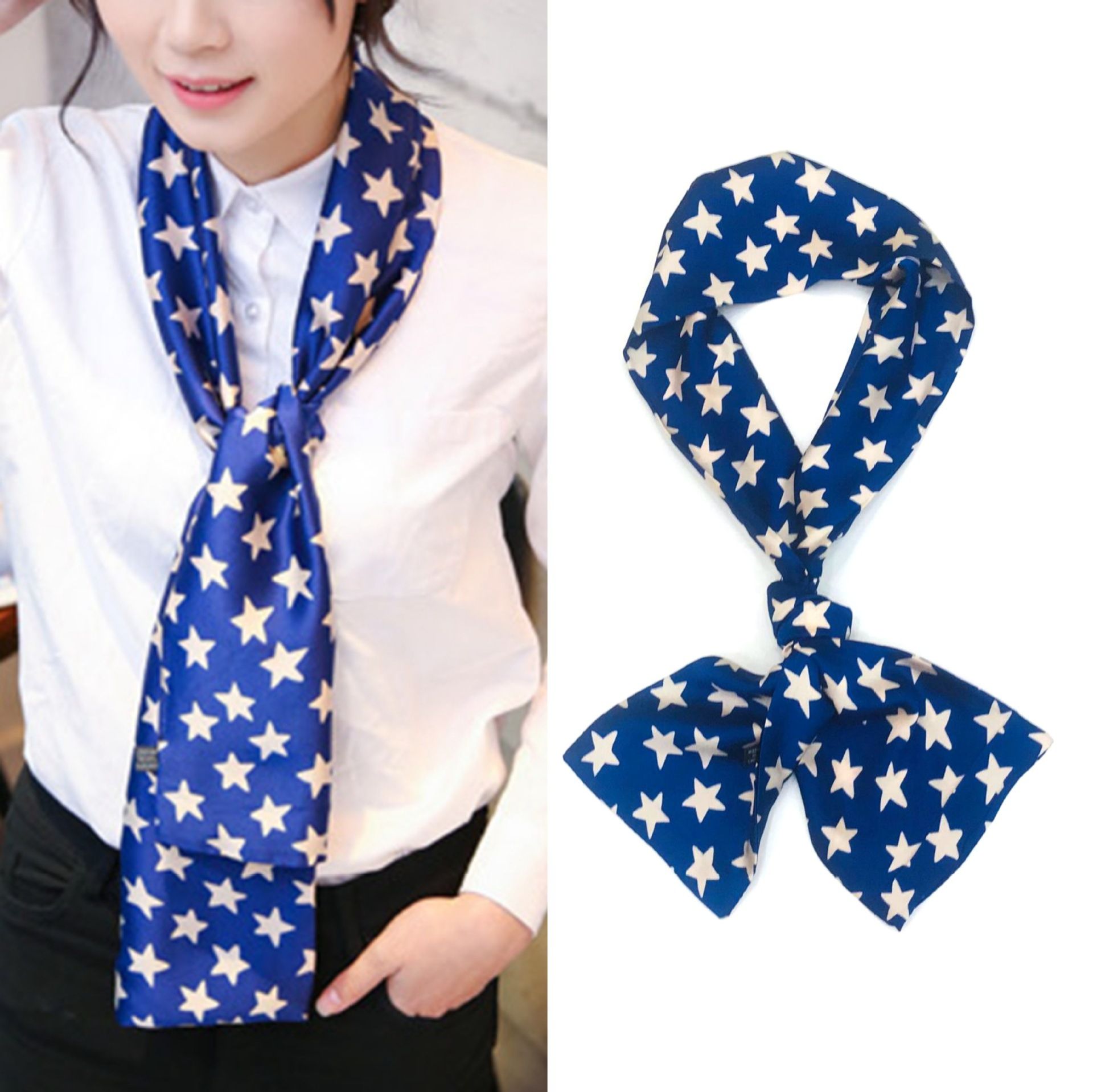 Korean Style 90cm Silk Square Scarf for Women – a versatile spring and autumn accessory worn as a neck scarf, hairband, or stylish hair tie to instantly elevate everyday fashion looks Style up!