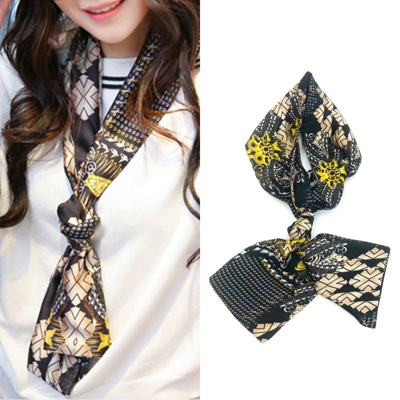 Korean Style 90cm Silk Square Scarf for Women – a versatile spring and autumn accessory worn as a neck scarf, hairband, or stylish hair tie to instantly elevate everyday fashion looks Style up!