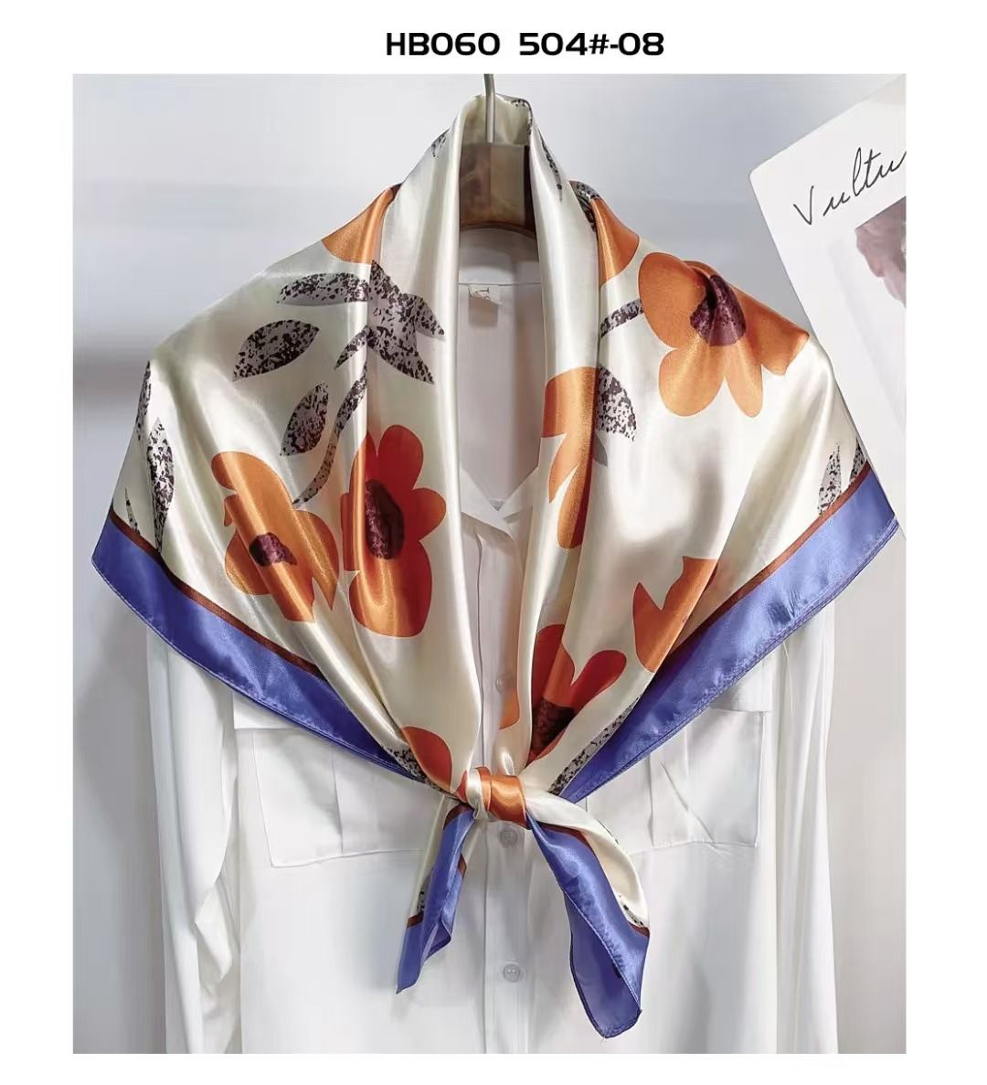 Korean Style 90cm Silk Square Scarf for Women – a versatile spring and autumn accessory worn as a neck scarf, hairband, or stylish hair tie to instantly elevate everyday fashion looks Style up!