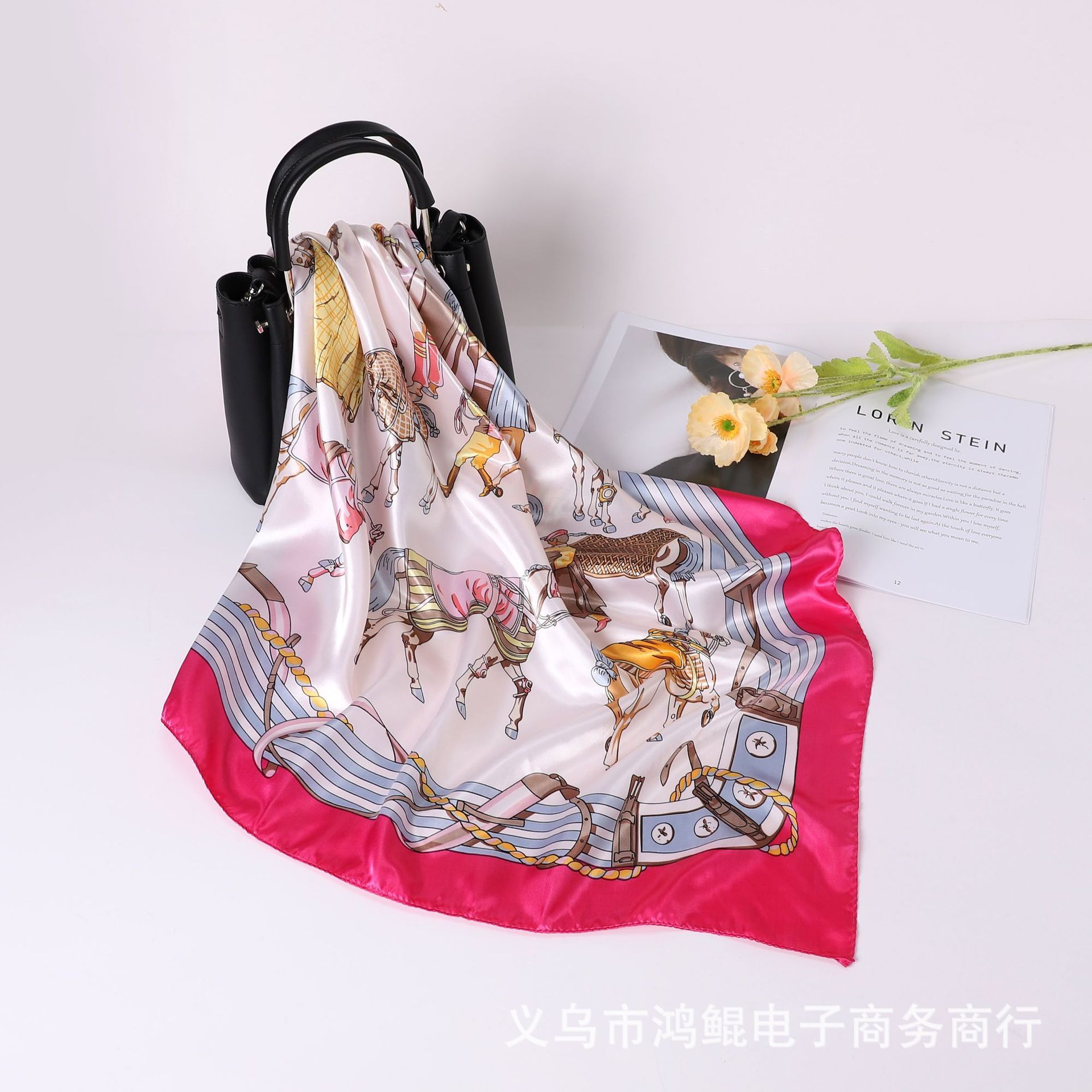 Korean Style 90cm Silk Square Scarf for Women – a versatile spring and autumn accessory worn as a neck scarf, hairband, or stylish hair tie to instantly elevate everyday fashion looks Style up!