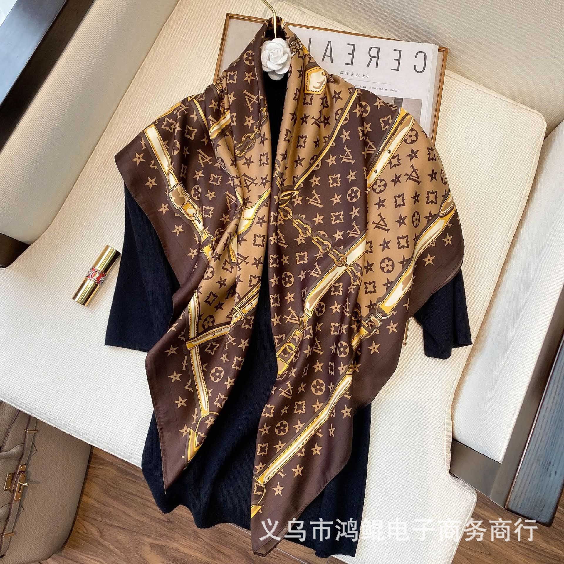 Korean Style 90cm Silk Square Scarf for Women – a versatile spring and autumn accessory worn as a neck scarf, hairband, or stylish hair tie to instantly elevate everyday fashion looks Style up!